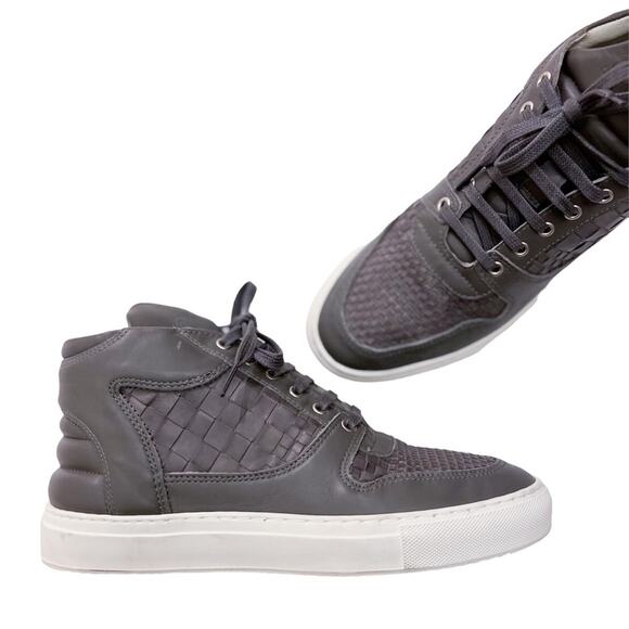 Filling Pieces Shoes - Filling‎ Pieces Low Top ACP Woven Gray Italian Leather Lace Up Sneakers Size 10